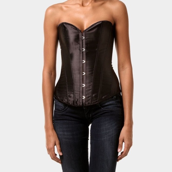 Other - Black Lace Back Corset Bustier Size S
